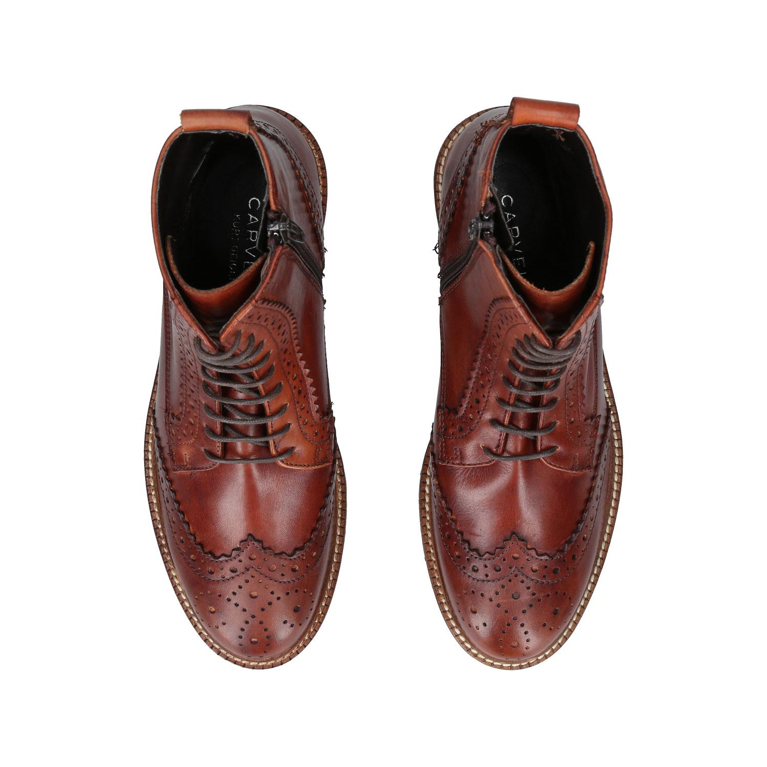 Snail Brogue Lace-Up Boots